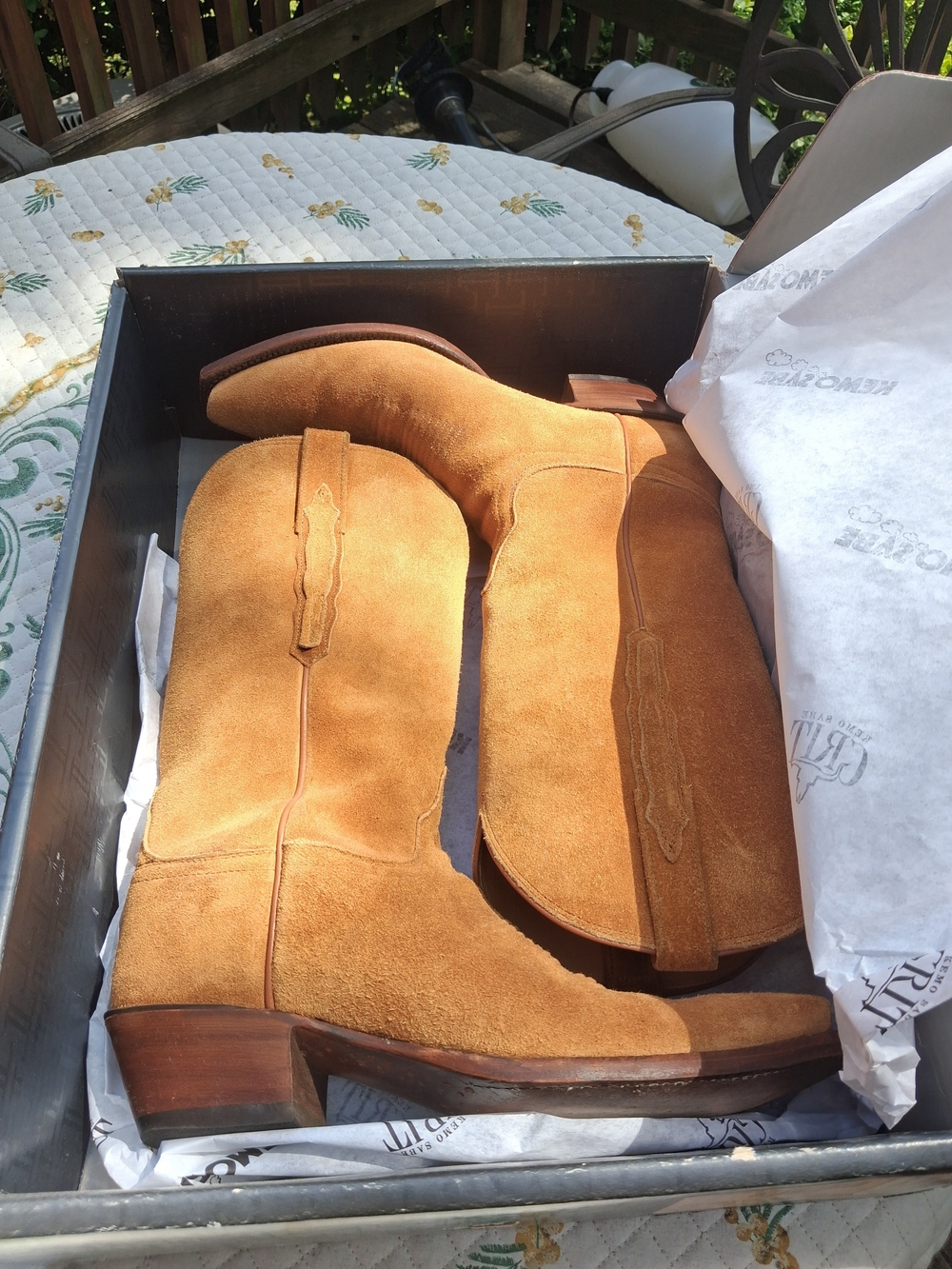 Lucchese Classic for KEMO SABE GRIT Suede Western Cowboy Boots, 9.5 fits Like 10 - Picture 8 of 10